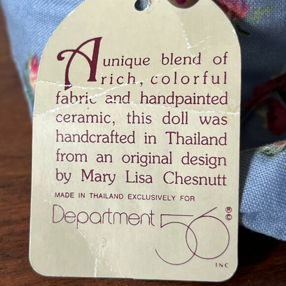 Vintage Department 56 Shelf Sitter Frog Doll by Marylisa Chesnutt Fabric Ceramic - Picture 14 of 14